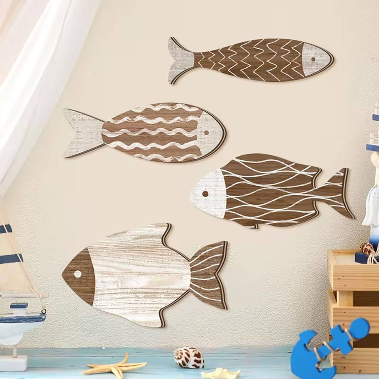 A Set of 4 Wooden Fish Wall De - đánh giá và giá Woodworking Glue